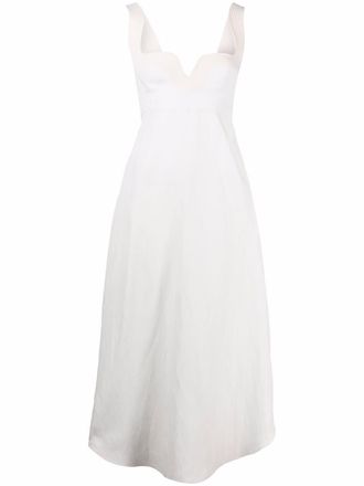 Stella McCartney Midi-jurk met sweetheart hals - Geel