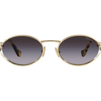 Miu Miu 54mm Gradient Oval Sunglasses in Pale Gold at Nordstrom