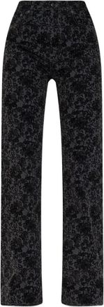 R13 Jeans met bloemenprint - Zwart