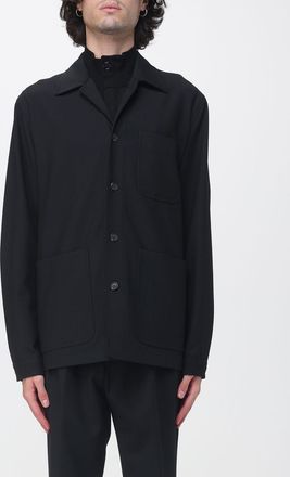 Manuel Ritz Technical Fabric Overshirt with Classic Collar and Patch Pockets