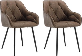 Woltu Suite 2 Una Silla Acolchada Moderna Para Patas De Metal En La Cocina O Sala De Estar. Pu Retro Marrone Oscuro - Woltu
