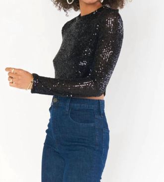 Show me your Mumu Last Call Top In Midnight Glitz Sequins