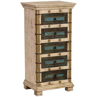 Wanderlust Deco Sinfonier De Madera Artesanal Blanco 50x40x100h Cm