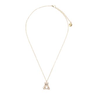 Freddy Collana in acciaio gold con pendente orsetto e strass