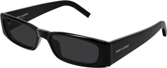Saint Laurent Rechthoekige Zonnebril - Dames - Zonnebrillen - Zwart - 54 MM - Nylon - Accessoires