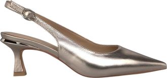Alma En Pena Slingback pumps met strasssteentjes - Dames - Pumps - Bruin - 37 EU - Leer - Schoenen