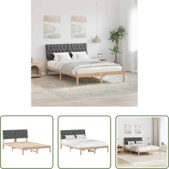 vidaXL Letto piattaforma - Letto con Testiera Rivestita con testiera Marrone 135 x 190 cm