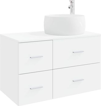 vidaXL Juego De Muebles De Ba&ntilde;o 2 Uds. Blanco Madera De Ingenier&iacute;a Vidaxl