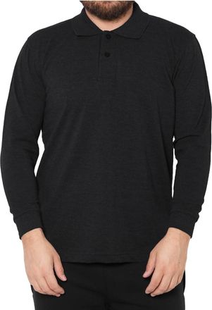 Generic Mens Cotton Pique Regular Fit Long Sleeve Polo Shirts with Pocket Casual Button Golf Tennis Shirts Long Sleeve Tops T-Shirts Tee Tops (UK, Alpha, XXL,