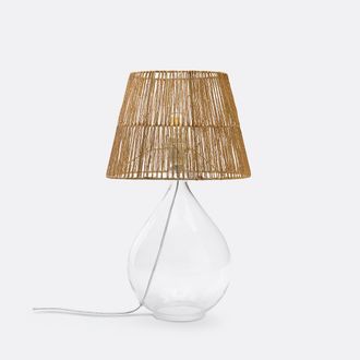 La Redoute Interieurs Tafellamp in glas en hennep, Yaku