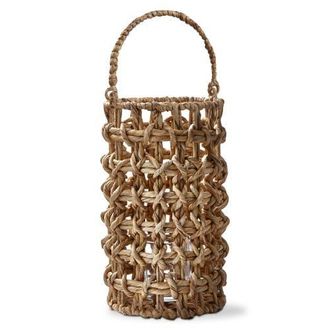 Tag Natural Water Hyacinth Lantern Candle Holder for Pillars in Beige at Nordstrom