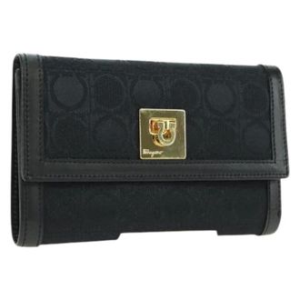 Ferragamo Pre-owned Wallets, female, Black, Size: ONE SIZE Pre-owned Trifold Wallet
