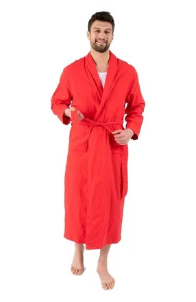 Leveret Mens Flannel Robe, 100% Cotton in Red at Nordstrom, Size Xxx-Large