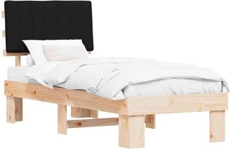 vidaXL Estructura De Cama Con Cabecera Tapizada Negro 75 X 190 Cm Vidaxl
