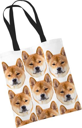 Bang Tidy Clothing Shiba Inu Tote Bag Gifts for Dog Lovers Print Bags with Dogs on White