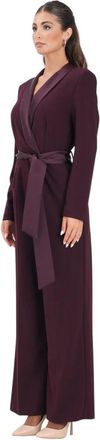 Vicolo Jumpsuits & Playsuits, Dames, Rood, S, Bordeaux Elegant Jumpsuit met Smoking Design