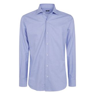 Barba Classic Shirt - Heren - Zakelijke Overhemden - Blauw - M - Overhemden