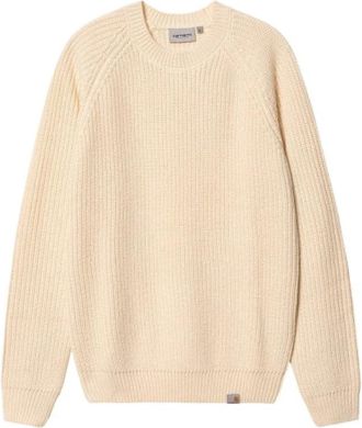Carhartt Work in Progress Rondgebreide trui - Heren - Ronde hals truien - Beige - S - Wol - Truien & Vesten