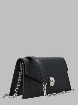 Alexander McQueen Womens Mini Shoulder Bag Skull Black Calf Leather