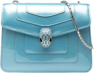 Bulgari Pre-owned Cross Body Bags, female, Blue, Size: ONE SIZE Pre-owned Leather Cross Body Bag
