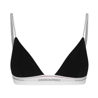 Dsquared2 Sportieve Zwarte Triangel BH - Dames - BHs - Zwart - M - Katoen - Ondergoed