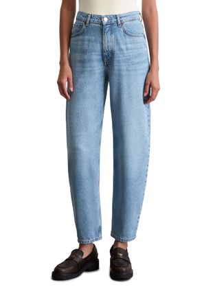 Marc O'Polo High-waist-Jeans MARC OPOLO, Damen, Gr. 27, L&auml;nge 32, blau (tinted light blau wash), Obermaterial: 76% Lyocell, 24% Baumwolle, unifarben, weit, unten 