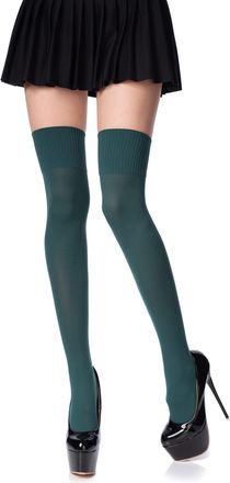 Romartex Women Girl Thigh High Socks Overknee Over the Knee High Socks Stockings, Dark Green