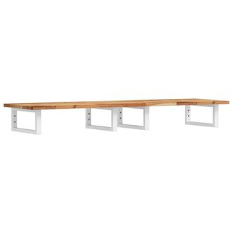 Berkfield Home Basin Shelf Wall Mounted Steel & Solid Wood Acacia in Brown