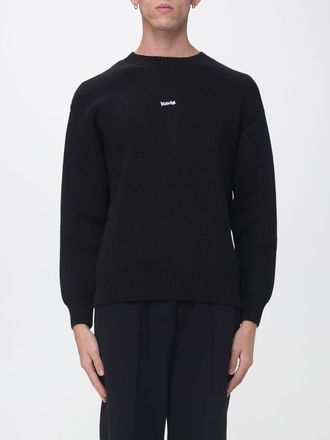 Disclaimer Maglia girocollo in cotone relaxed fit con logo a contrasto e spalle cadute