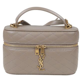 Saint Laurent Tassen, Dames, Beige, ONE Size, Leer, Gaby Mini Vanity Bag