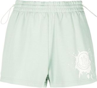 Moncler Green Logo Shorts
