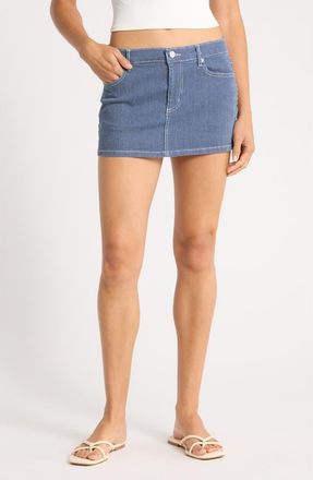 Florence By Mills Pinstripe Denim Miniskirt in Denim Stripe at Nordstrom, Size 10