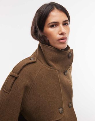 Monki giacca con collo alto in khaki-Verde