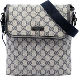 Gucci Pre-owned Vintage Canvas Crossbody Bag - unisex - Vintage Schoudertas - Beige - ONE Size - Leer - Vintage