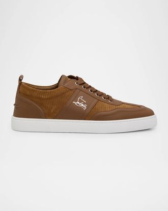 Christian Louboutin Men & apos;s Retero Reversed Leather Low-Top Sneakers