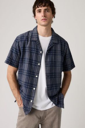 Levi's Sunset Camp Standard Fit Lightweight Shirt - Men - 2XL - Blue / Zoe Plaid Dobby