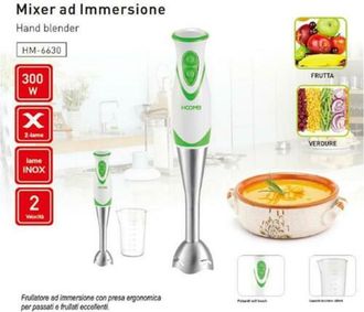 Trade Shop Trade Shop - Mixer Ad Immersione Multifunzione 300 Watt 2 Velocita Cucina Hoomei Hm-6630