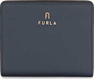 Furla Camelia Compact Wallet S Denim Blue Grained Calf Leather Woman