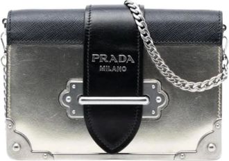 Prada Pre-owned Cross Body Bags, female, Gray, Size: ONE SIZE Pre-owned The Cahier