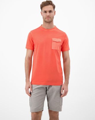 Lerros Kurzarmshirt LERROS, Herren, Gr. XXL, vivid rot, Jersey, Obermaterial: 100% Baumwolle, unifarben, normal h&uuml;ftbedeckend, Rundhals, Shirts Kurzarmshirt,