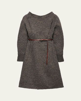 Prada Seamed High-Neck Wool Sweater Dress