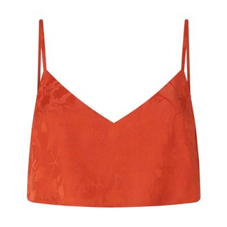 Pinko Sleeveless Tops, female, Red, Size: 2XS Sleeveless Tops