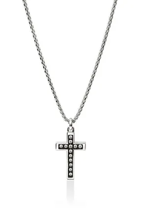 John Hardy Nailhead Cross Pendant Necklace in Silver at Nordstrom, Size 22