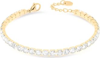 Freddy Bracciale Tennis in Acciaio Dorato con Gemme Bianche