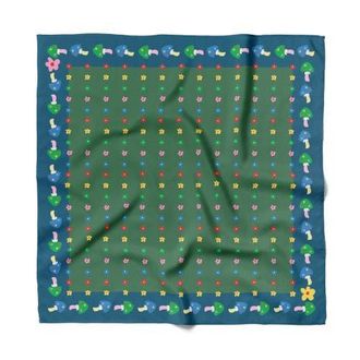 Centinelle Mushroom Floral Cotton Silk Bandana in Green at Nordstrom
