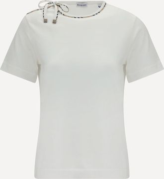 Burberry T-shirt in cotone con laccetti Woman S