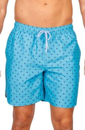 Tailorbyrd Shark Fins Swim Trunks in Teal at Nordstrom Rack, Size Xx-Large
