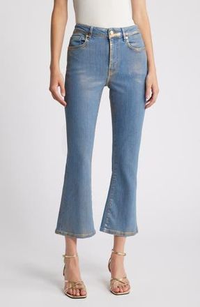 Frame Denim Le Crop Mini Bootcut Jeans in Gold Hologram at Nordstrom Rack, Size 27