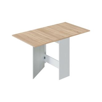 Dmora Mesa extensible imitaci&oacute;n madera blanca, roble 31x77h78 cm