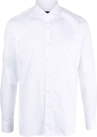 Tagliatore cutaway-collar cotton shirt - men - Cotton/Linen/Flax - 43 - White